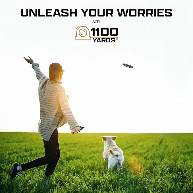 INVIROX Dog Training Collar with Remote, 1100 Yard Range, 124 Levels of Control, Beep, Vibration & E-Stim Modes, IP67 Waterproof E Collar for Dogs, Silicone, Spark K9