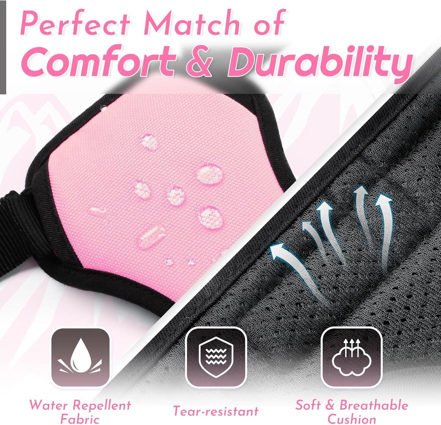 Eagloo Dog Harness for Large Dogs, No Pull Service Vest with Reflective Strips and Control Handle, Adjustable and Comfortable for Walking, No Choke Pet Harness with 2 Metal Rings, Pink, L