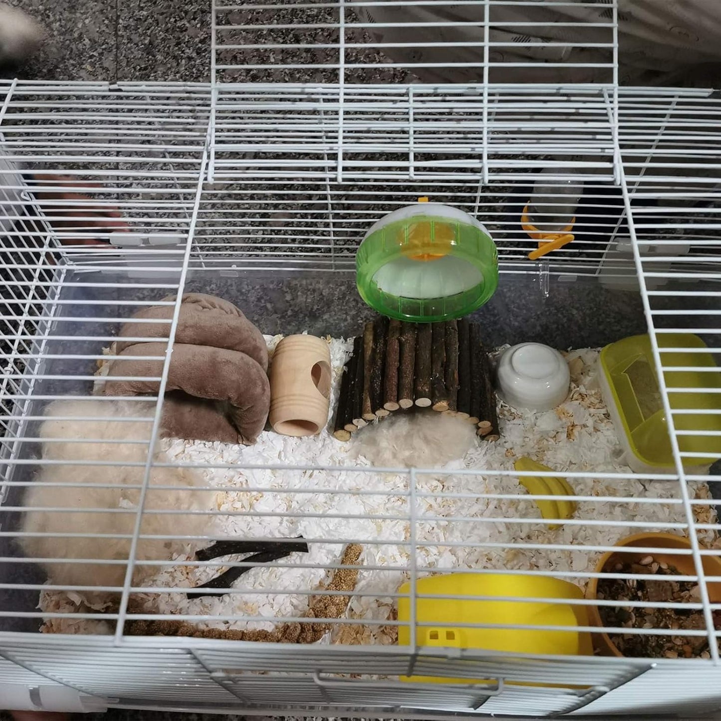 Hamiledyi Hamster Hideout Small Wooden House Natural Wood Rat Hut Hamster Bridge for Dwarf Mouse Playing Hiding