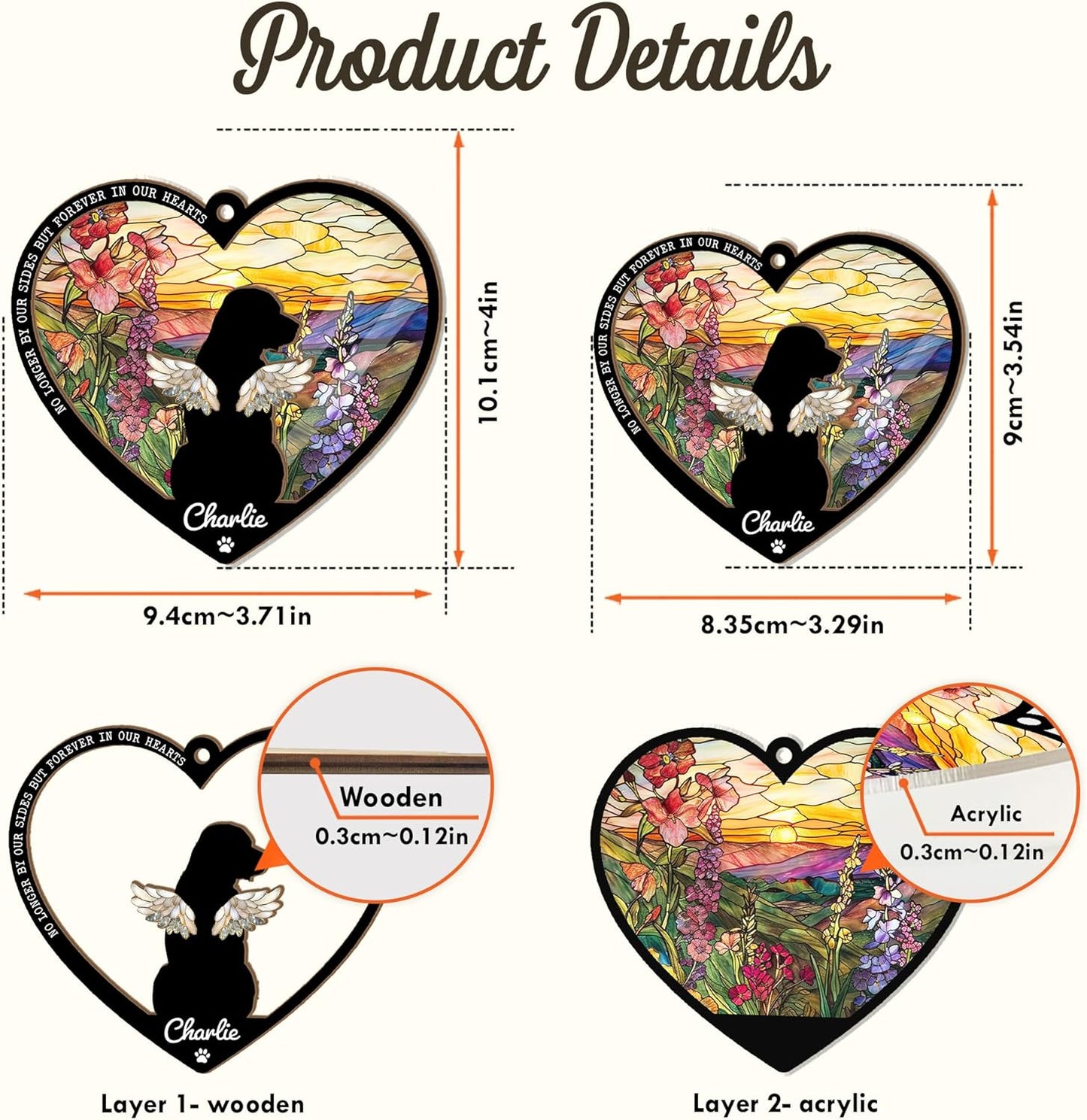 Personalized Dog Memorial Suncatcher – Custom Suncatcher with Name & Breed for Up to 3 Pets, Pet Loss Sympathy Gift, Memorial Keepsake for Dog Lovers