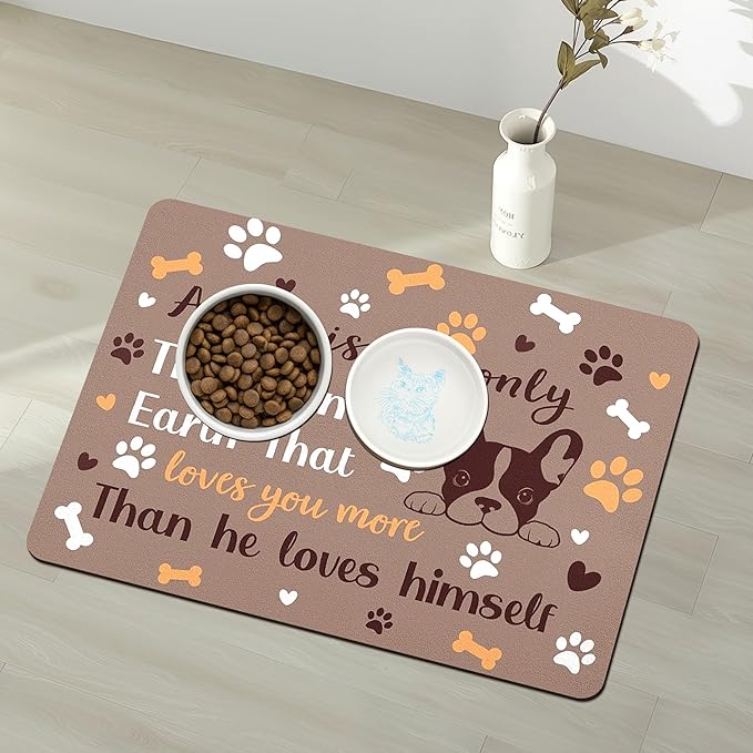 Pet Feeding Mat for Floors Waterproof Dog Mat for Food and Water Absorbent Quick Dry Non Slip mat for Cat Bowls