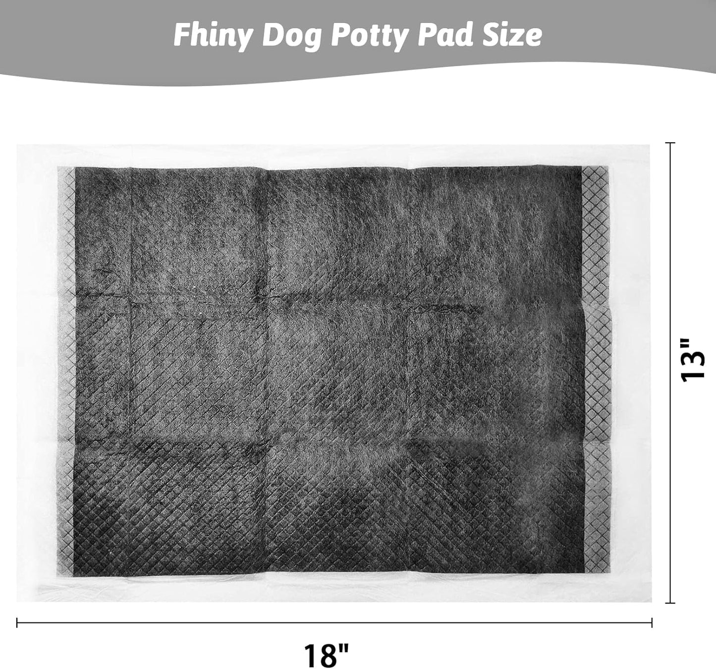 Fhiny Rabbit Pee Pads, 13" x 18" 100 PCS Disposable Bunny Pads Charcoal Leak-Proof Super Absorbent Potty Training Pad with Quick-Dry Surface for Dogs Puppies Cats Kittens or Small Pets