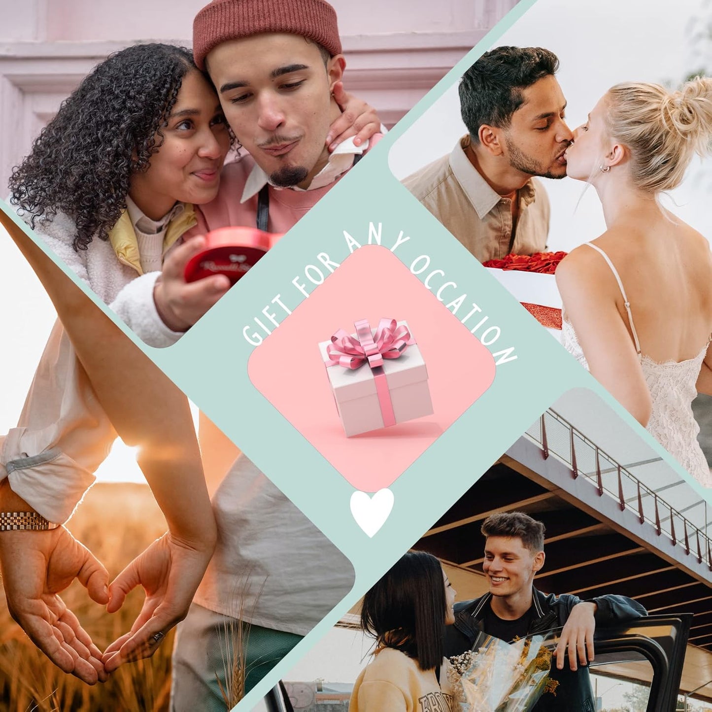 EMIRISTIC Custom Photo Bracelet - Personalized Picture Natural Stone Cuban Chain Bracelet - Any Special Day Gifts