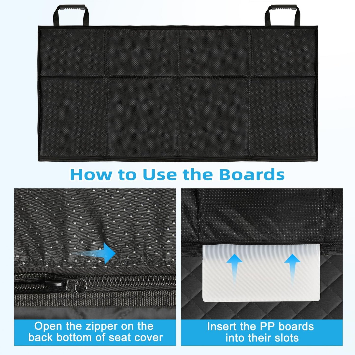 Kytely Back Seat Extender for Dogs,Hard Bottom Dog Car Seat Cover for Back Seat Support 400lb, Waterproof Dog Car Hammock Travel Bed for Car SUV Truck