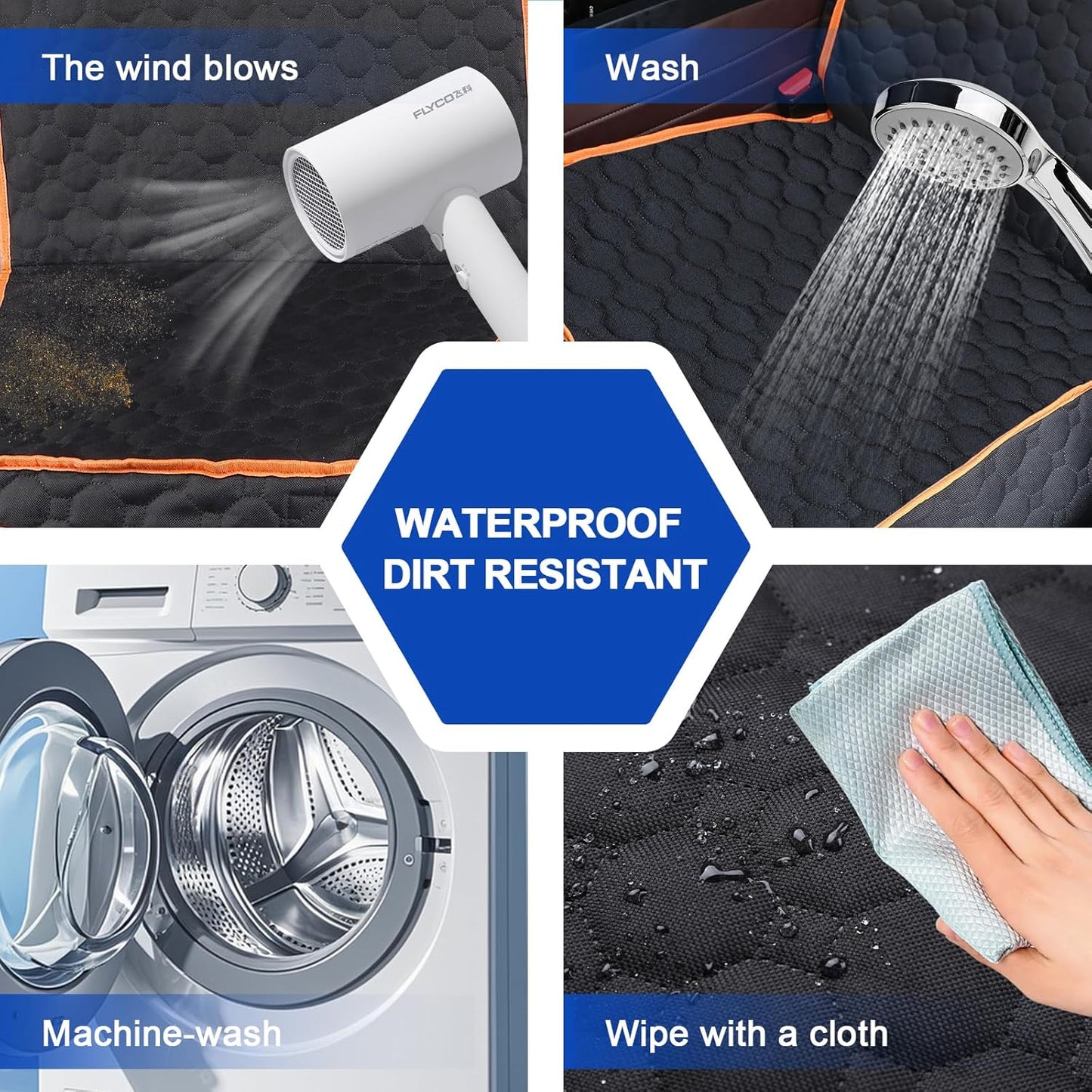 Dog Front Seat Cover for Car,Pet Front Car Seat Cover,Scratch-Proof Pet Seat Cover for Car,Trucks,SUV,Front Seat Dog Cover(Black,45"X 21",1pack)