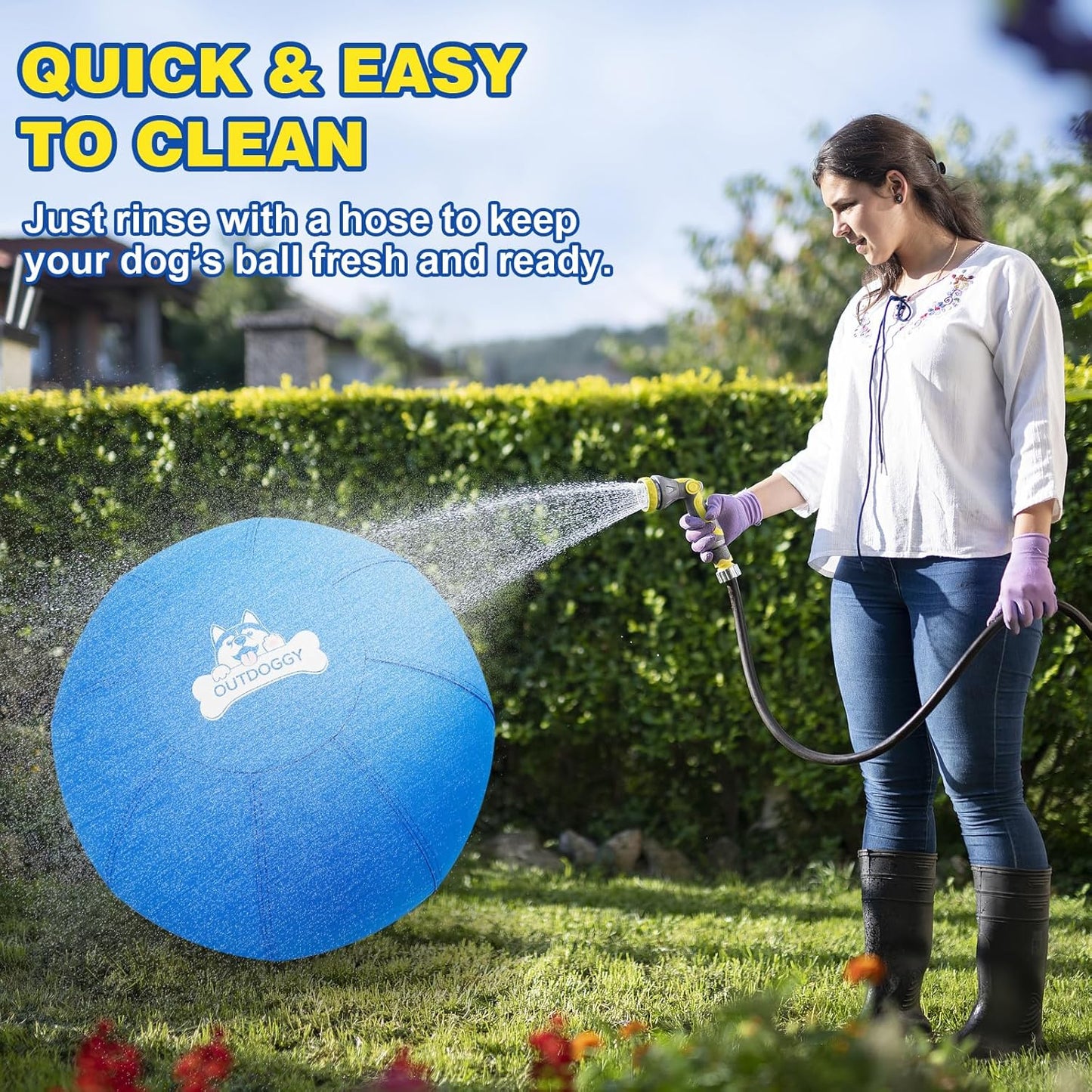 Herding Ball for Dogs 18 Inch - Dual-Layer Heavy Duty Herding Ball for Australian Shepherds, Border Collies & Corgis | Outdoor Herding Toy for Small/Medium Dogs - Backyard Training and Play - Blue