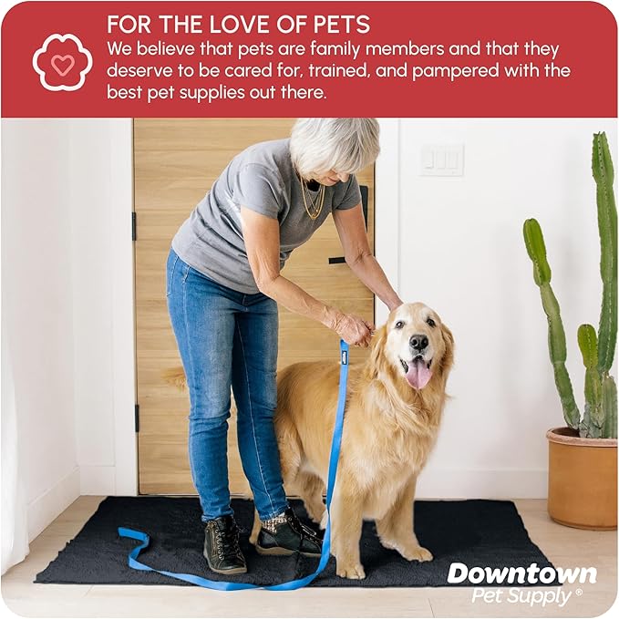 My Doggy Place Microfiber Dog Mat for Muddy Paws, 60" x 36" Charcoal - Non-Slip, Absorbent and Quick-Drying Dog Paw Cleaning Mat, Washer and Dryer Safe - X-Large/Runner