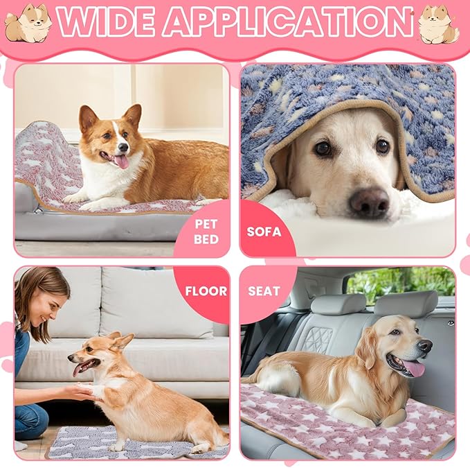 3 Pcs Dog Blanket Super Soft Pet Puppy Blankets Calming Dog Blankets for Small, Medium Large Dogs Warm Sleep Mat Washable Dog Blanket for Puppy Cat (42"×30")