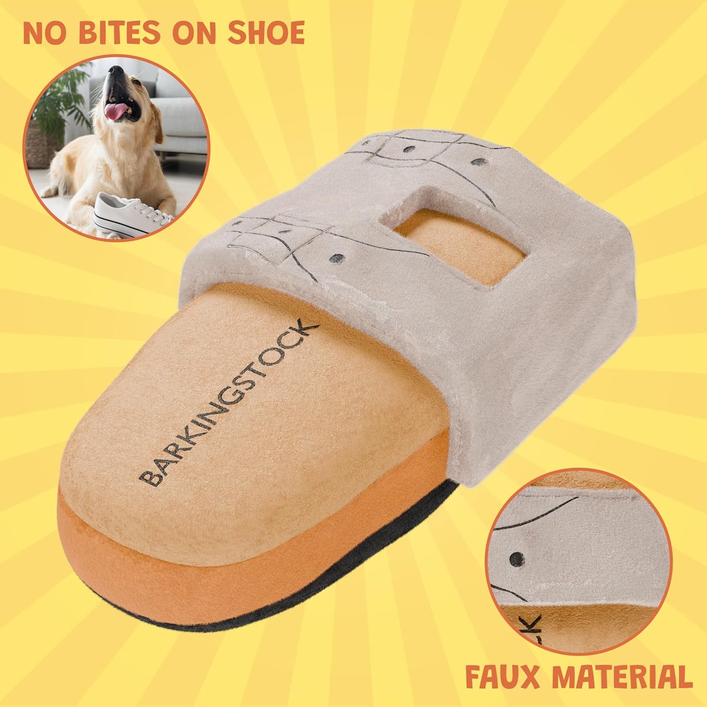 Barkingstock Shoe Dog Toy with Squeaker and Crinkle - Funny Cute Parody Pets Toys - Toys for Small, Medium and Large Pets - Puppy Birthday Gifts - Funny Pet Toys