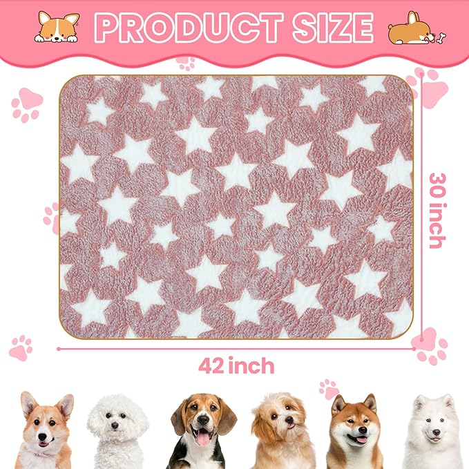 3 Pcs Dog Blanket Super Soft Pet Puppy Blankets Calming Dog Blankets for Small, Medium Large Dogs Warm Sleep Mat Washable Dog Blanket for Puppy Cat (42"×30")