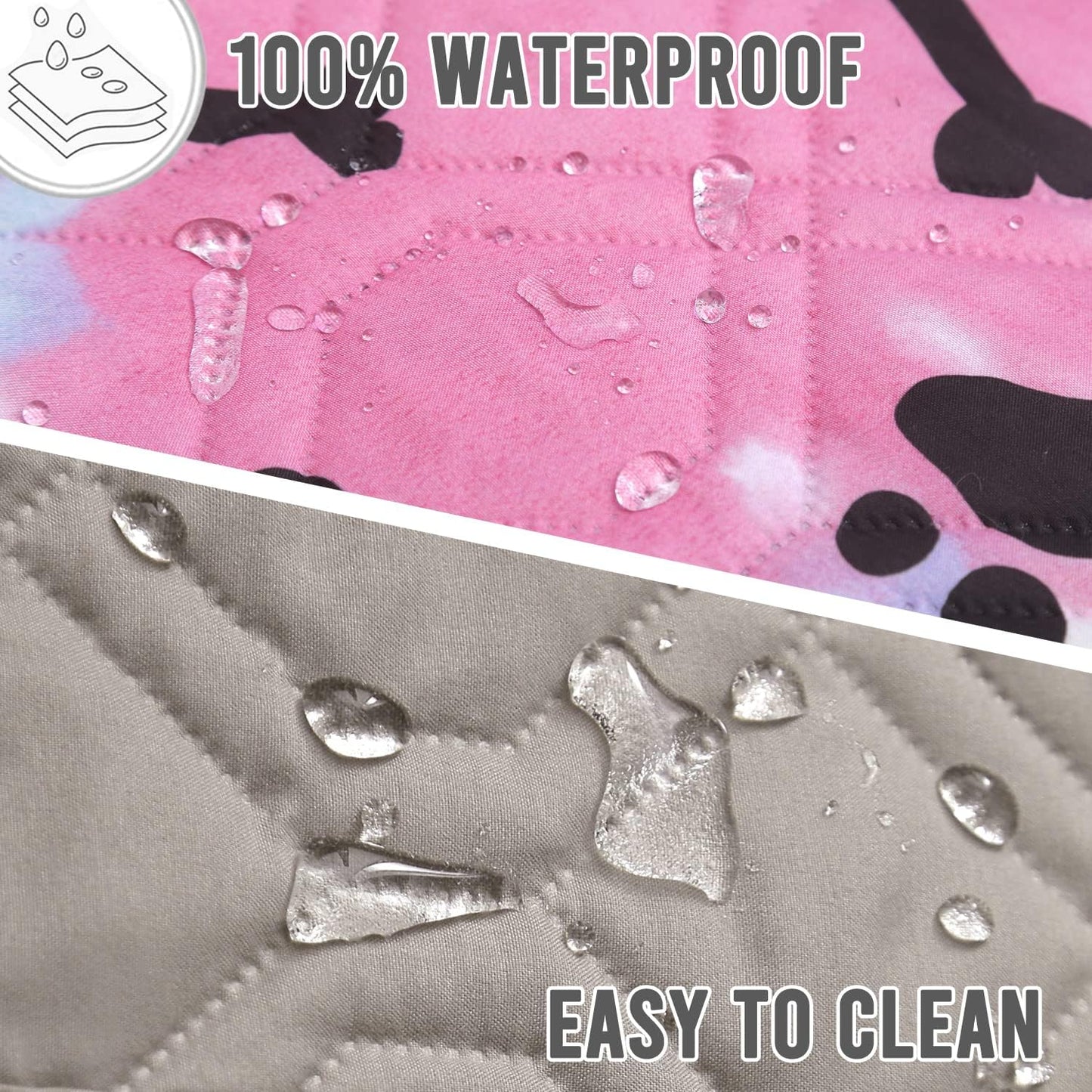 Dog Bed Cover for Pets Blankets Rug Pads for Couch Protection Waterproof Bed Covers Dog Blanket Furniture Protector Reusable Changing Pad (20X30, Red+Black Paw Bone)