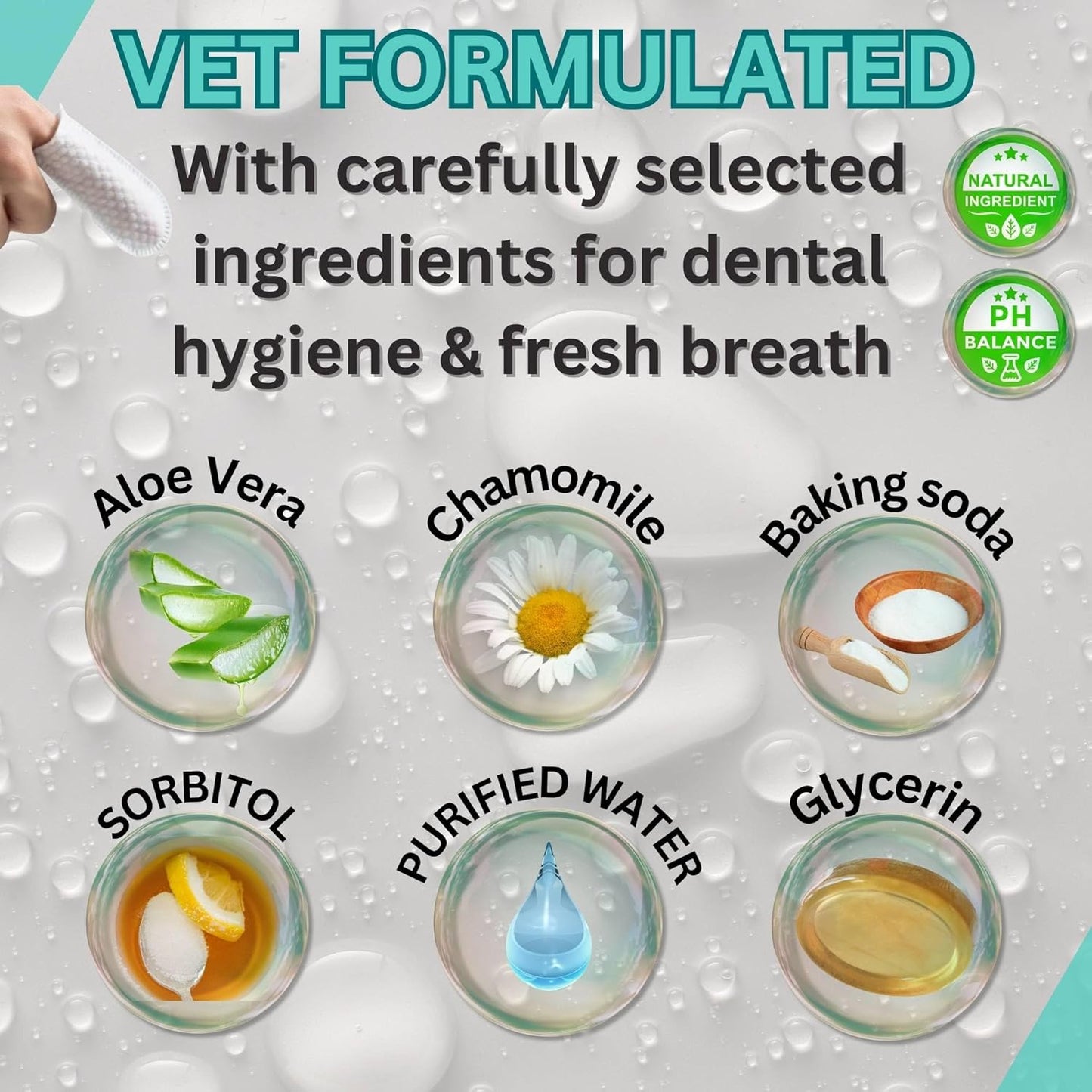 Pet Dental Finger Wipes for Dogs & Cats โ Dog Tooth Wipes & Toothbrush Alternative โ Easy Teeth Cleaning to Reduce Plaque, Tartar & Bad Breath โ Vet-Approved Cat & Dog Oral Care (50 Count)