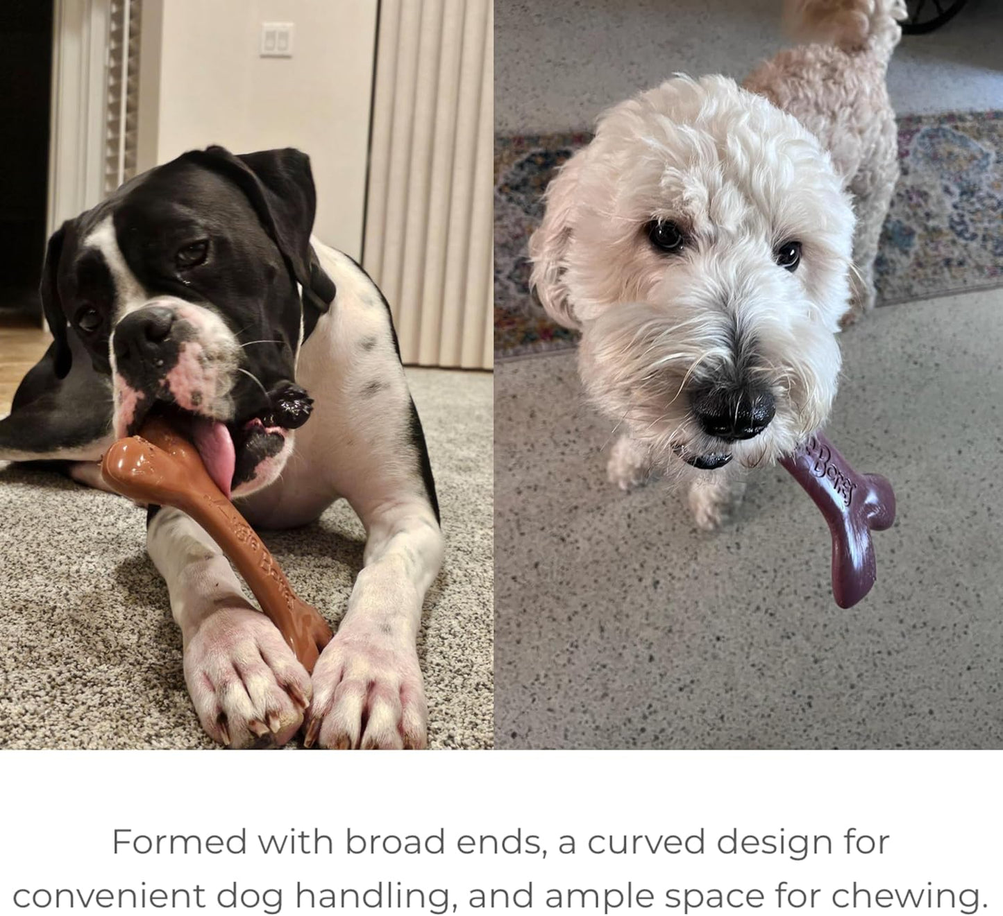 Non-Toxic Dog Toys - Sustainable Peanut Butter Flavored Dog Chew Toys for Aggressive Chewers - Plant-Based Bioplastic Pet Toys - Made in The USA (Mega)