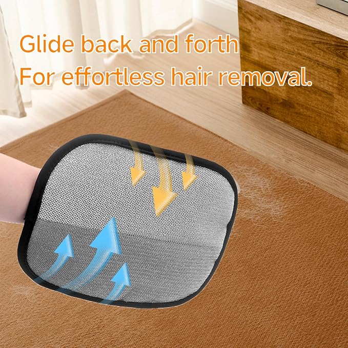 2-in-1 Pet Grooming Glove & Fabric Hair Remover - Reusabie, Silicone Massage Bristles,Static Adhesion for Quiuck Shedding Control,Safe for Dogs & Cats(Big)