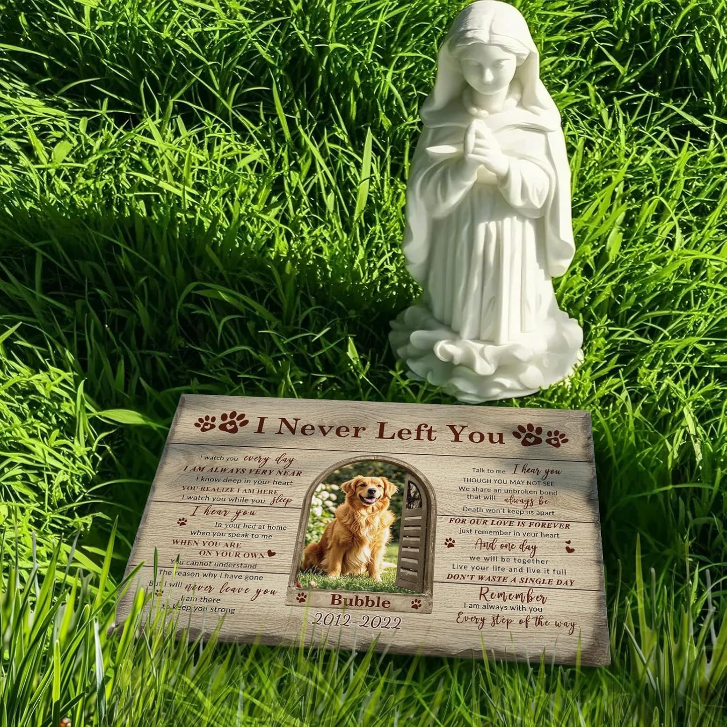 Bemaystar Dog Memorial Gifts for Loss of Dog-Personalized Pet Memorial Gifts for Dogs Cats, Custom Pet Memorial Stone Frame, Loss of Pet Sympathy Gift Dogs Bereavement Gifts 8.3x5.5