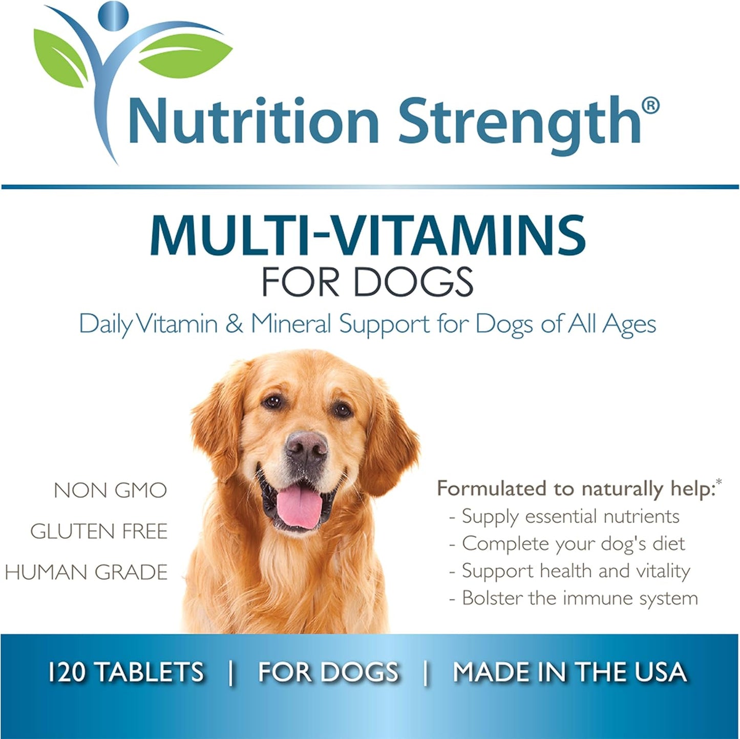 Multivitamins for Dogs, Daily Vitamin and Mineral Support, Nutritional Dog Supplements for All Canine Breeds and Sizes, Promotes Immune Health in Pets, 120 Chewable Tablets