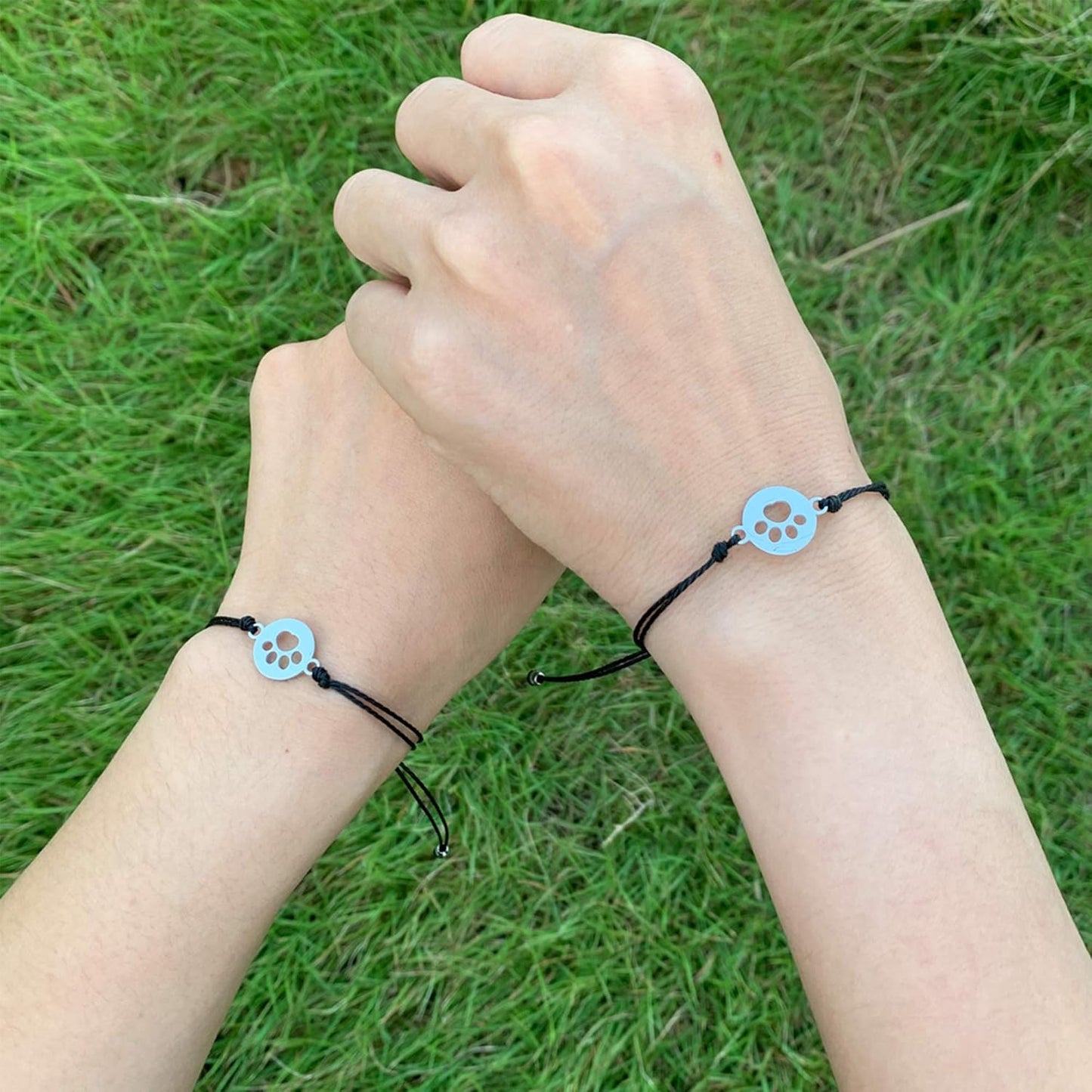 2pcs Commemorative Bracelets,Sympathetic Paw Print Friendship,Commemorative Gift for Cat and Dog Lovers