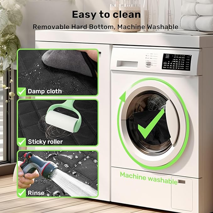 Zanch 2025 Upgraded Dog Car Seat Cover, 400 lbs Heavy Duty Hard Bottom, Waterproof & Anti-Scratch Back Seat Protector, Nonslip Pet Hammock Extender Cars, SUV, Trucks, Standard-Green