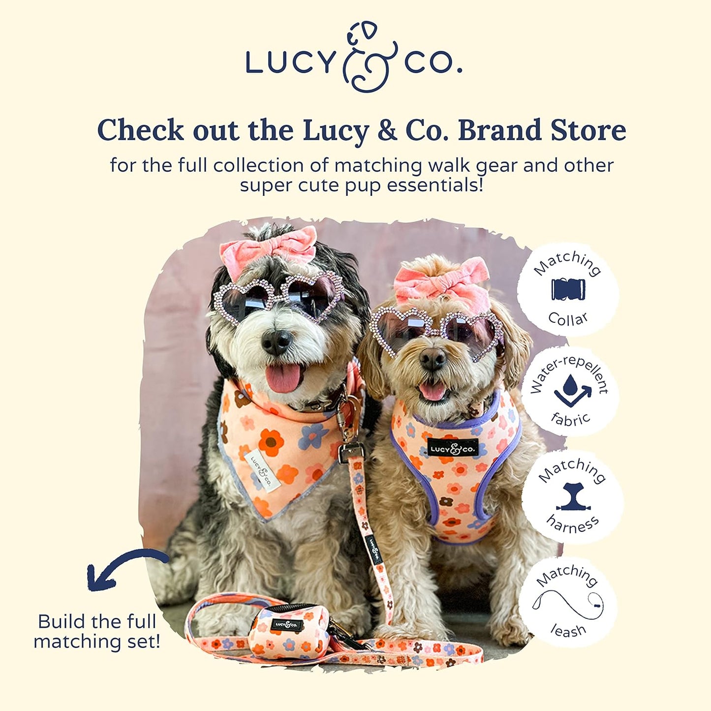 Lucy & Co. Let's Groove Everyday Dog Poop Bag - Leak Proof Dispenser - Hygienic Pet Poop Pickup - Purple Coral Floral
