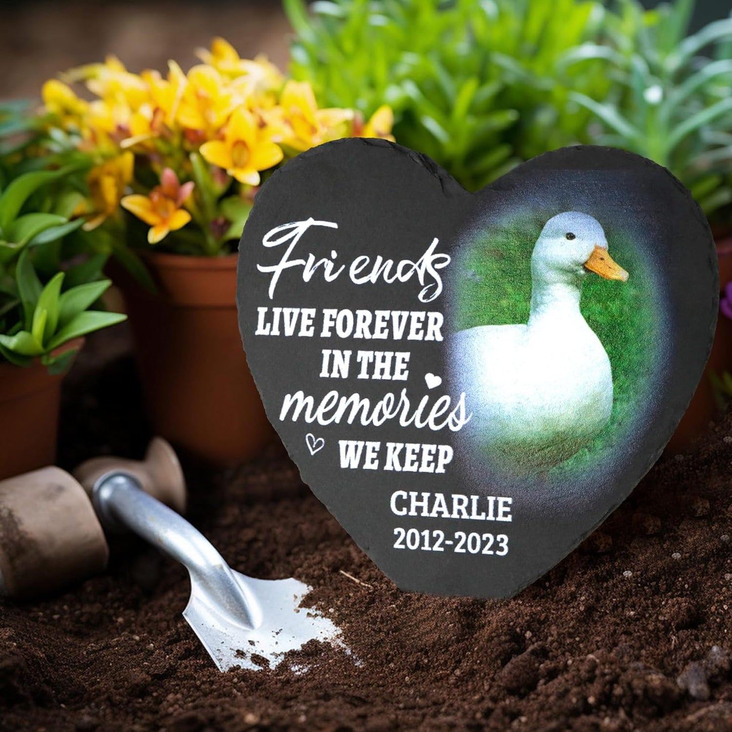 ODB Gifts for Loss of Duck, Duck Memorial Stone, Duck Memorial Gifts, Duck Loss Gifts, Duck Head Stones, Cemetery Decorations for Grave, Duck Grave Marker, Gifts for Duck Lovers (Duck)