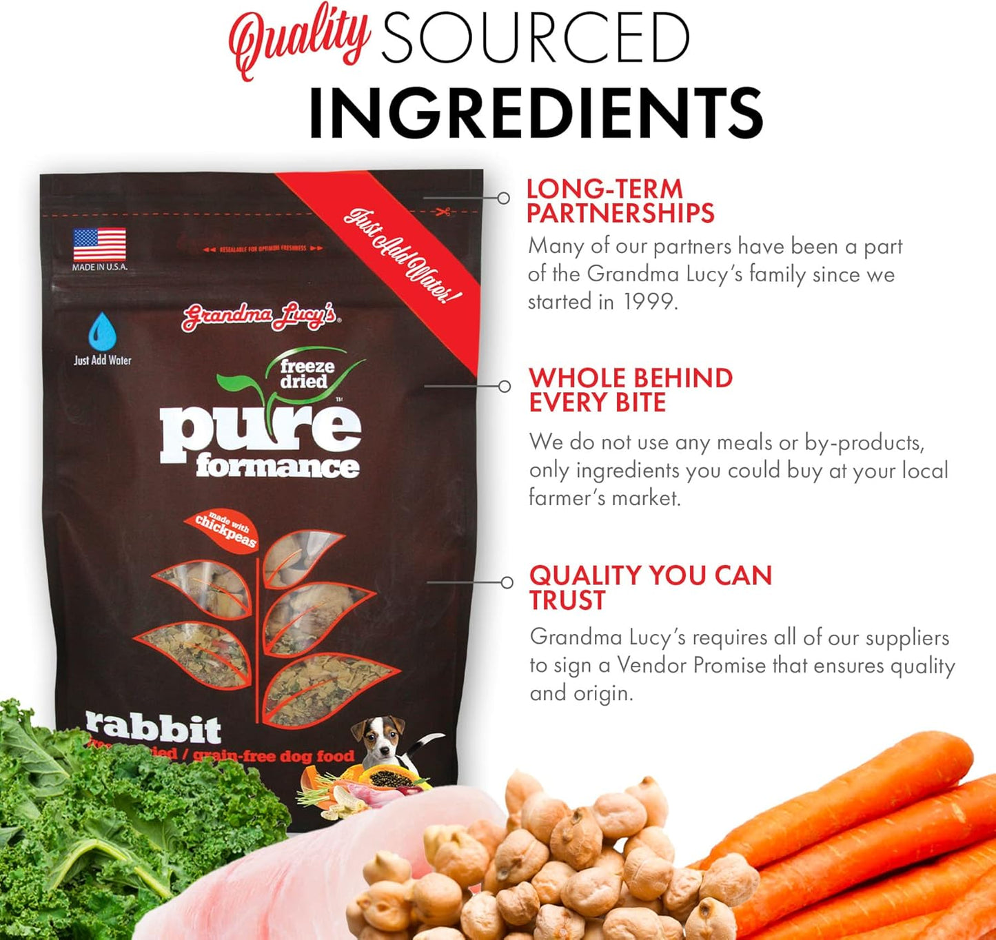 GRANDMA LUCY'S 844215 Pureformance Grain Free Rabbit Food for Dogs, 3-Pound