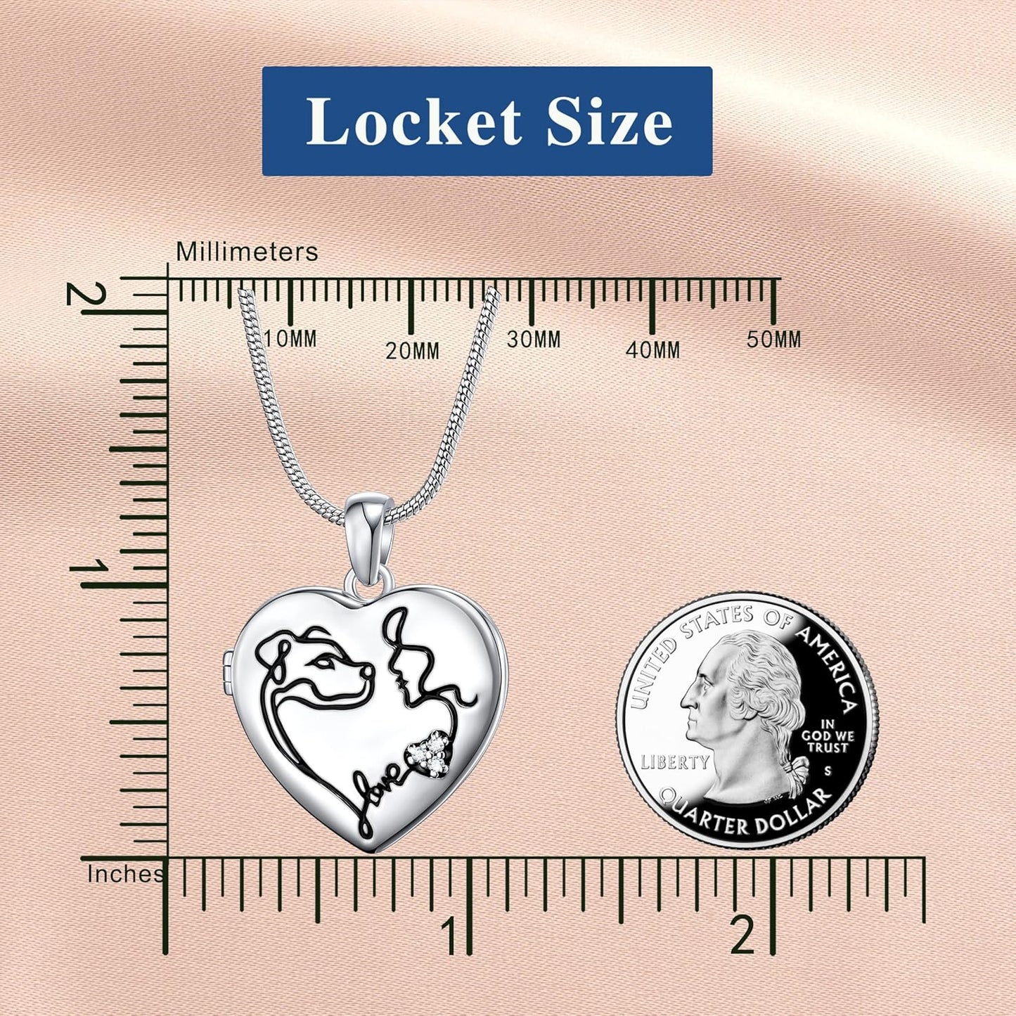 Fanery Sue Personalized Customized Pet Locket Necklace, Heart Lockets Picture Necklaces Dog Memorial Gifts Cat Sympathy for Women Men