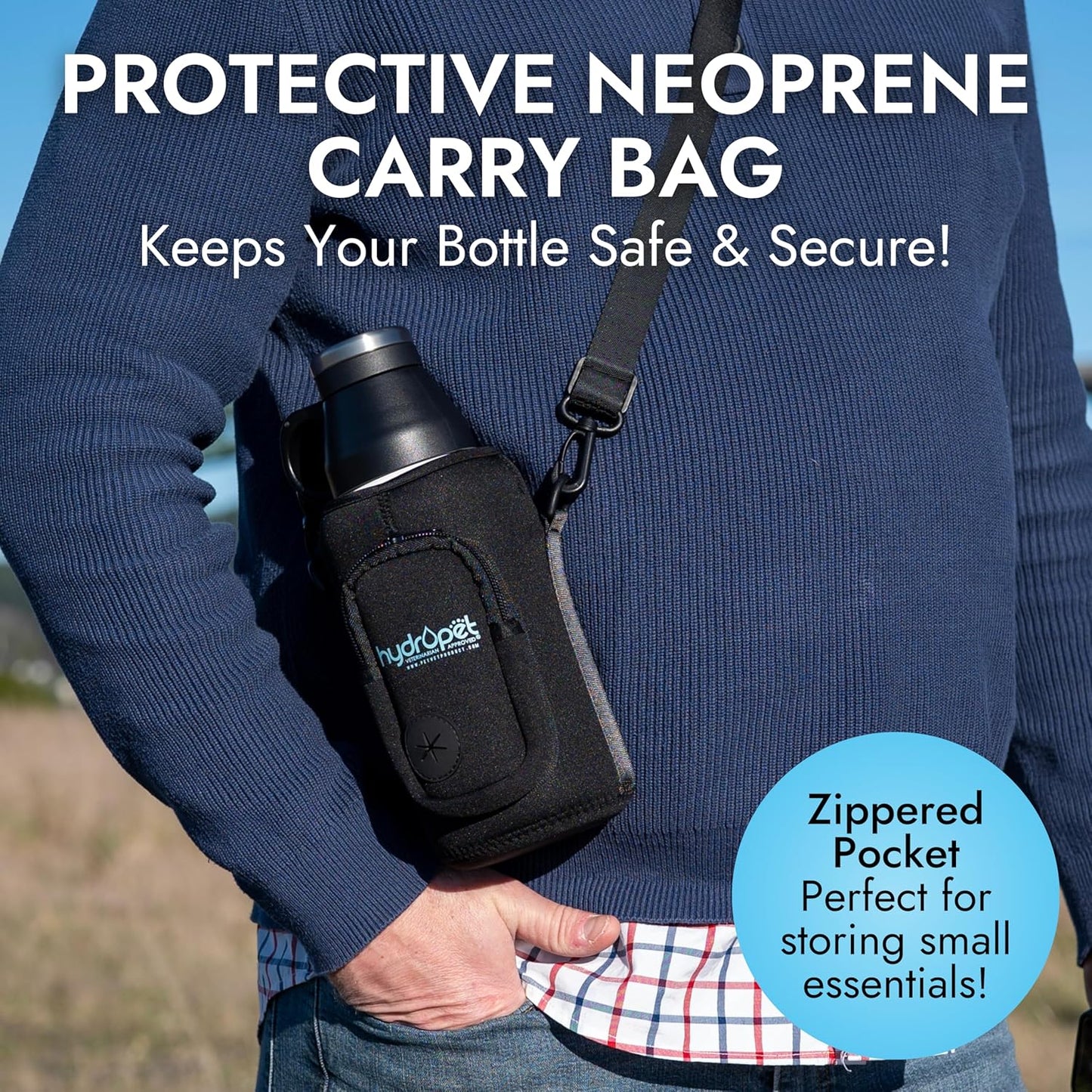 Hydropet Portable Dog Water Bottle (64 oz) - Insulated Dogs & Cats Travel Bottles, Stainless Steel - Detachable Dog Food Bowl and Water Bowl - Great for Daily Walks - Puppy Essentials & Accessories