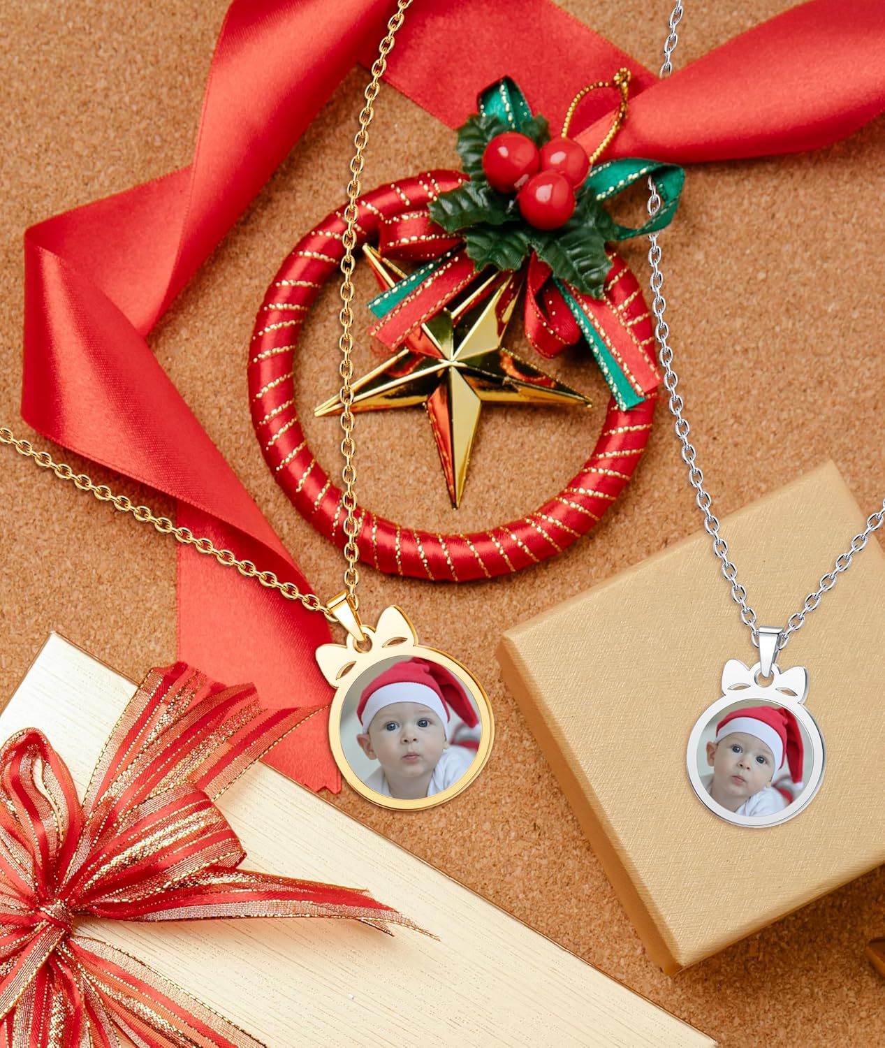 CharmSStory Personalized Photo Necklaces Custom Engraved Name Necklace Memory Keepsake Picture Necklace Pendant Customized Gifts for Women Men