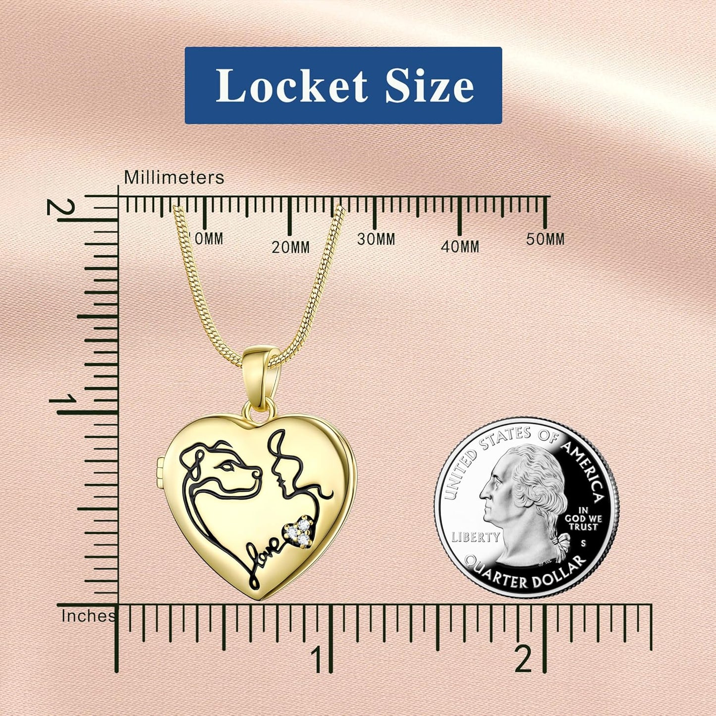 Fanery Sue Personalized Customized Pet Locket Necklace, Heart Lockets Picture Necklaces Dog Memorial Gifts Cat Sympathy for Women Men