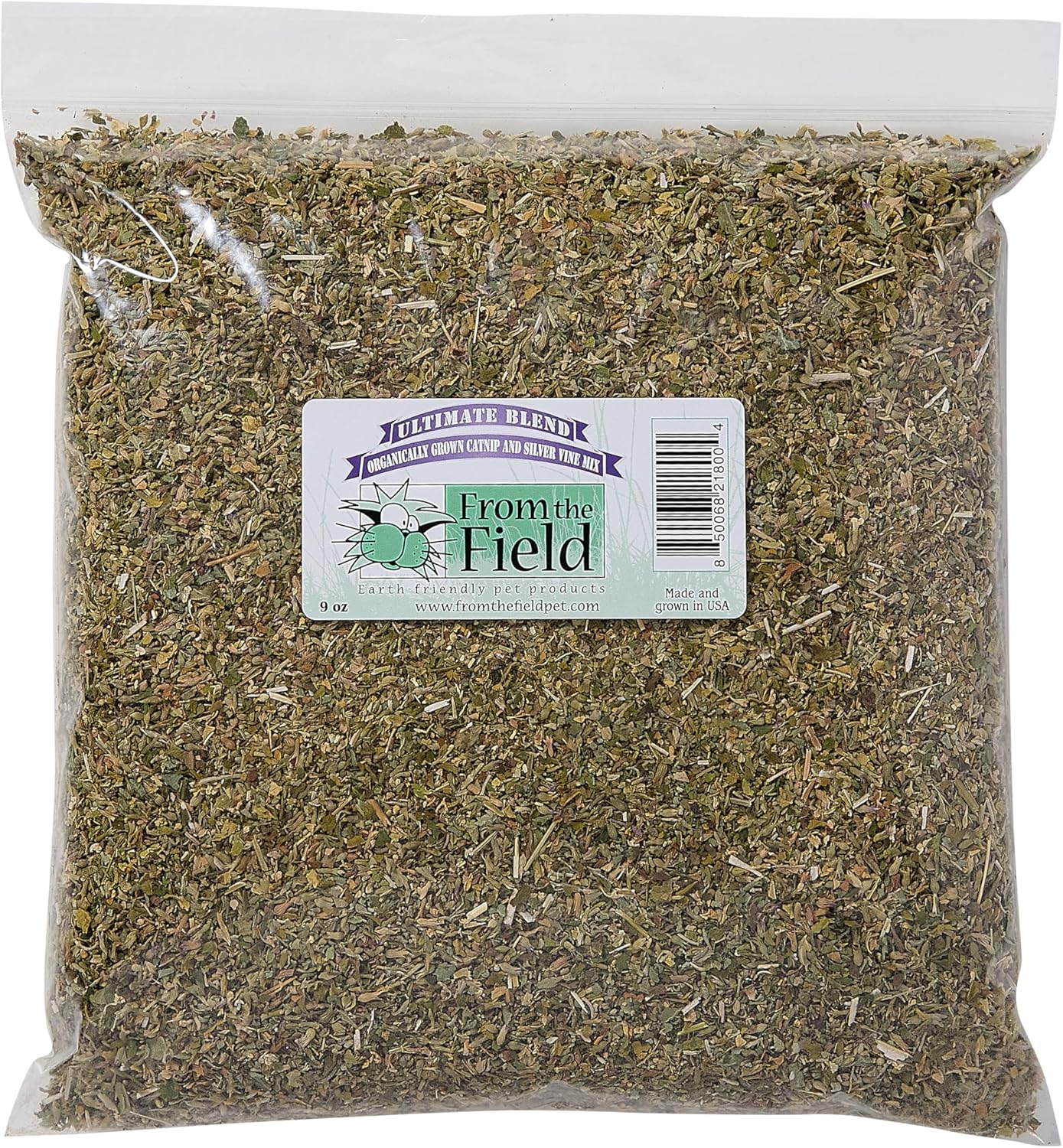 from The Field | Ultimate Blend Catnip & Silver Vine | Premium USA-Grown Catnip for Toys & Playtime | Fresh, Potent, Non-Toxic, Eco-Friendly | Safe for Kittens & Cats | Resealable 9 Oz Bag