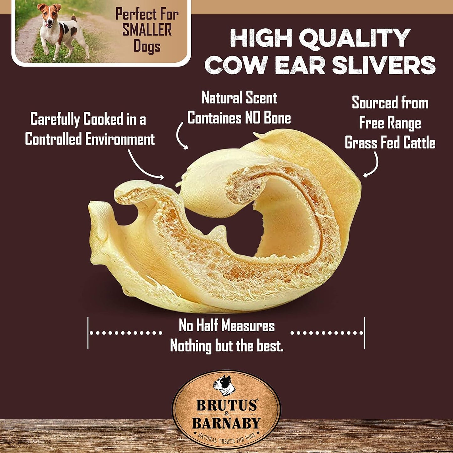 Cow Ears for Dogs – Thick Cut, Grass-Fed Angus Beef, All-Natural No-Rawhide Dog Treat Alternative