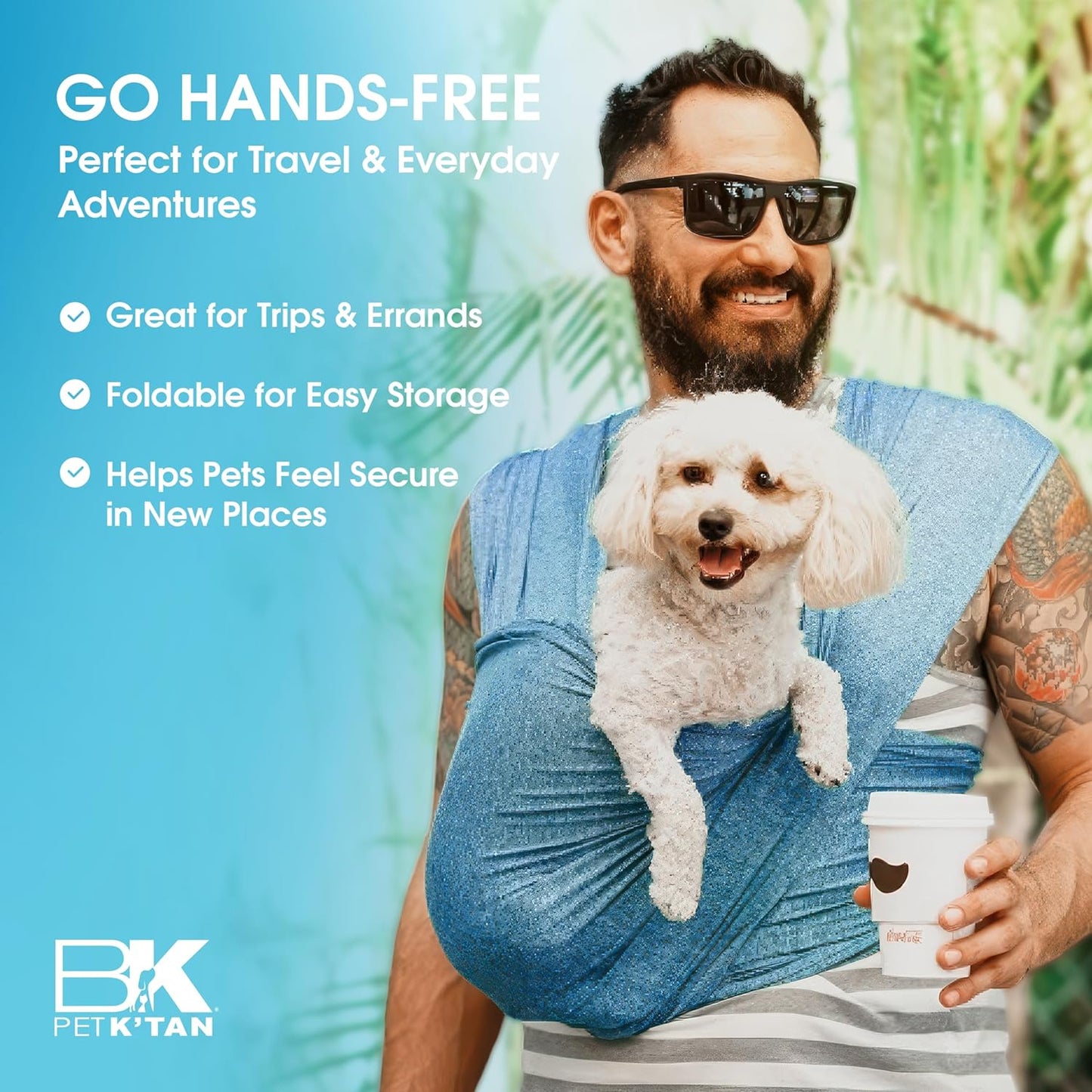 Pet K'tan Dog Sling Carrier: Hands Free for Small Dogs - #1 Pet Travel Accessory & Gift -Bond with New Puppy-Cats & Small Animals- Safe Durable Soft - Anti-Anxiety-Sized for the Human (see size chart)