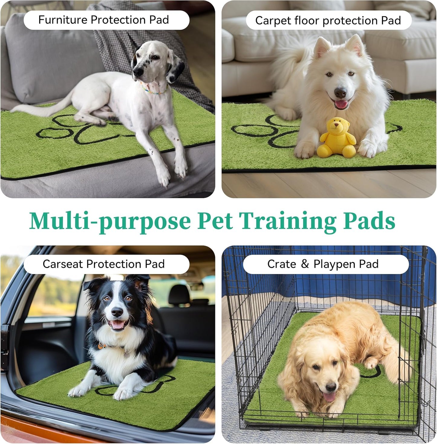 PatiencET Washable Pee Pads for Dogs, 36"x 41" Super Absorbent Reusable Puppy Pads for Pet Training, Housebreaking and Incontinence, 2 Pack Puppy Potty Pads with Leakproof Non-Slip Bottom
