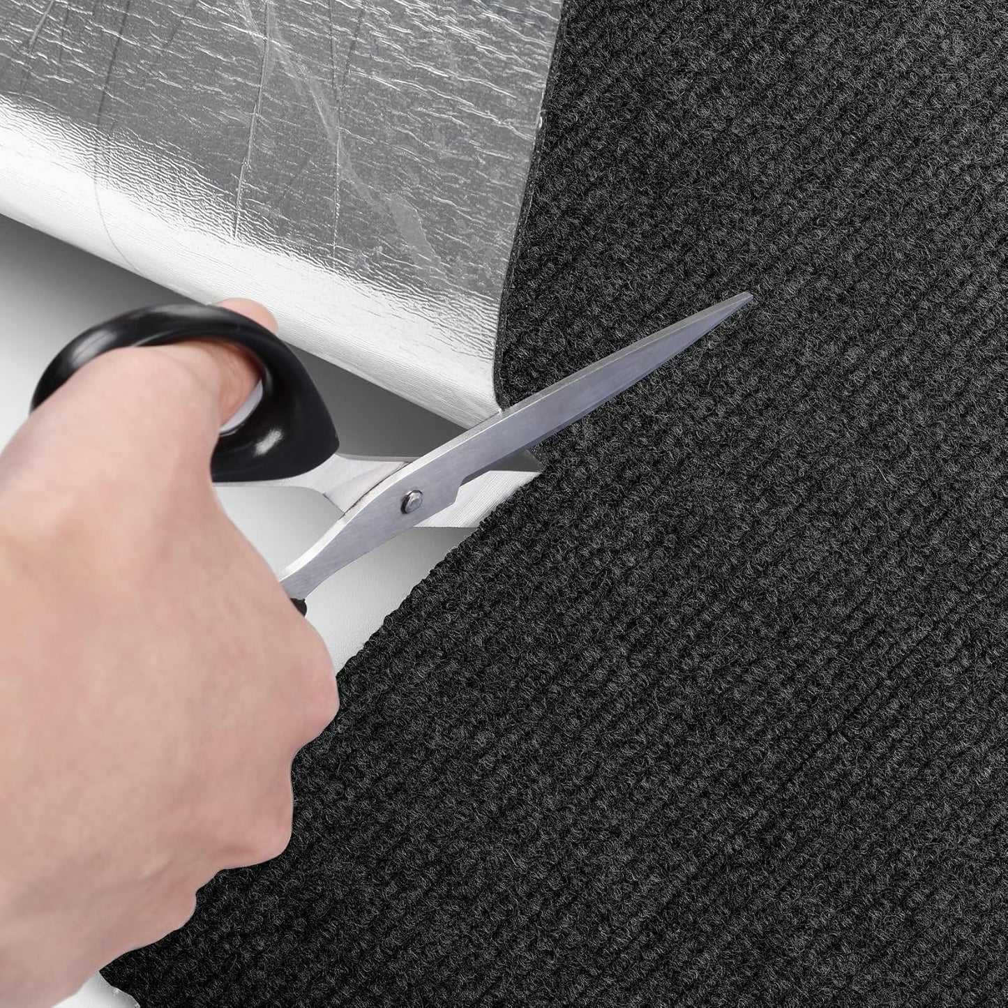 ICOOP Cat Scratch Furniture Protector Black Cat Scratching Carpet 15.8"×80" Self-Adhesive Sofa Protector for Cats DIY Couch Corner Protectors for Cats Trimmable Scratching Pad for Wall Steps Chair