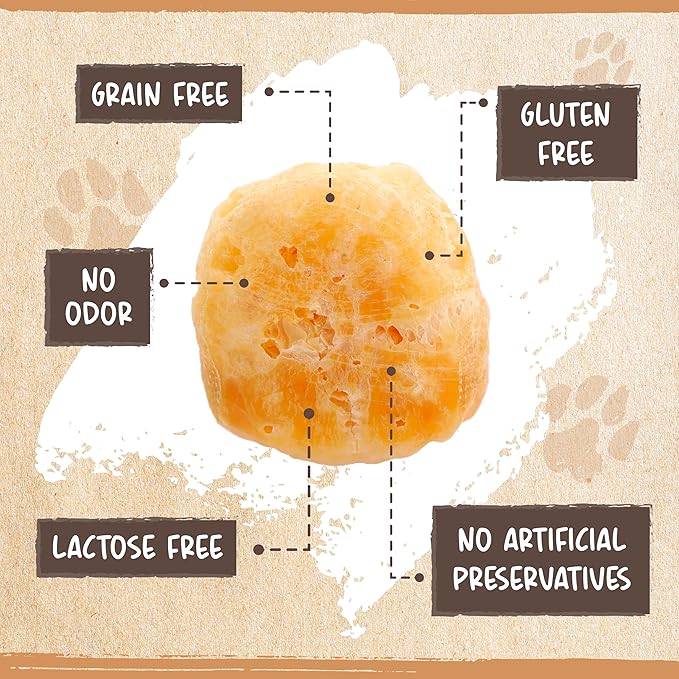 Mighty Paw Yak Cheese Puffs for Dogs - Crunchy All-Natural Pet Treats - Odorless Limited-Ingredient Chews for Puppies & Power-Chewers - Rich in Protein and Calcium - Easy to Chew (8 oz.)