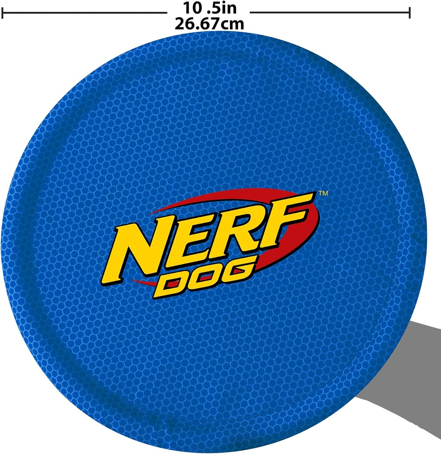 Nerf Dog Nylon Flyer Dog Toy, Flying Disc, Lightweight, Durable and Water Resistant, Great for Beach and Pool, 9 inch diameter, for Medium/Large Breeds, Single Unit, Blue
