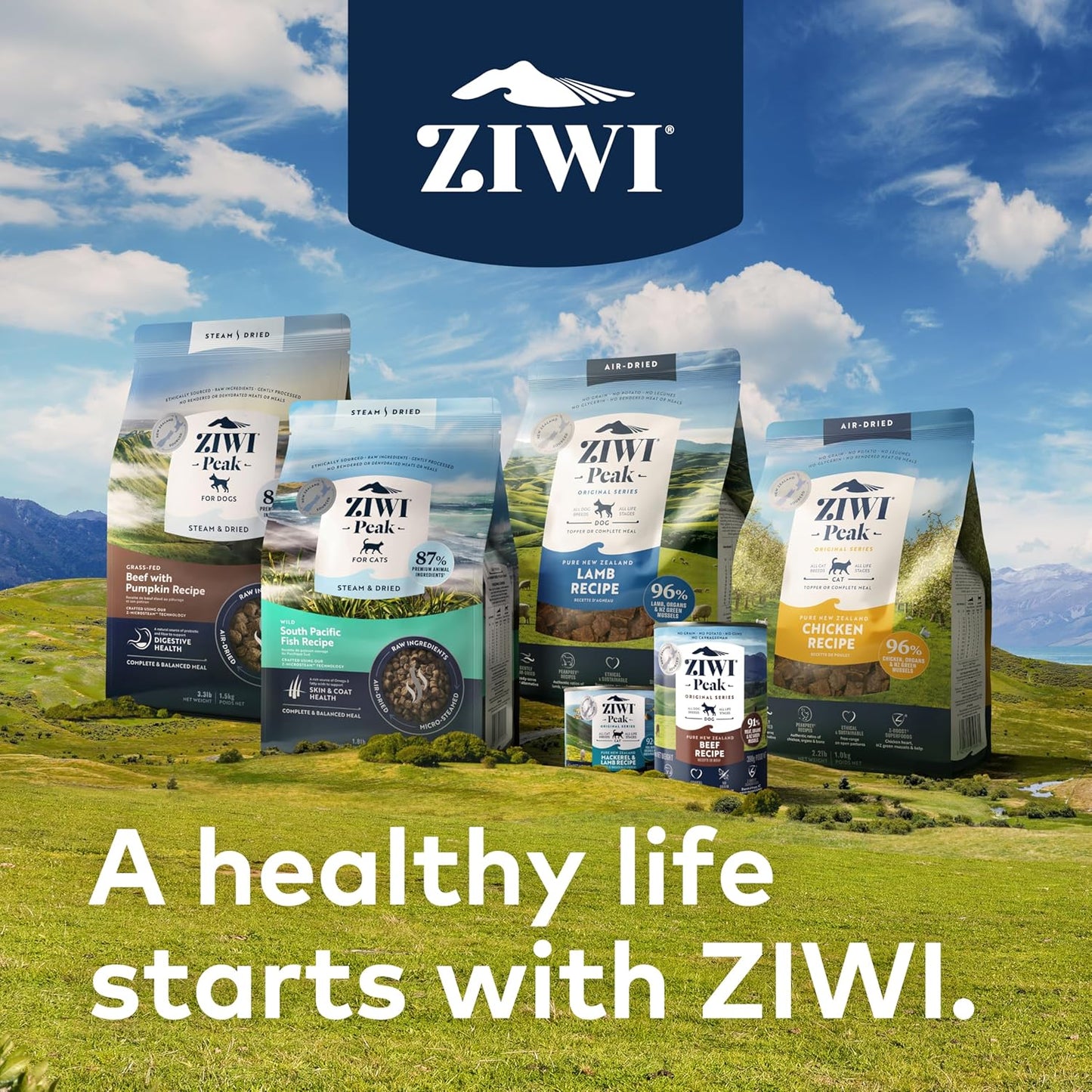 ZIWI Peak Large Lamb Dry Dog Food Bundle- Air-Dried Lamb (35.2oz) + Steam & Dried Lamb w/Vegetables (113.6oz)