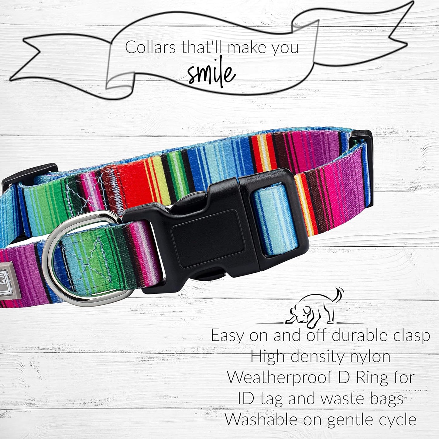 Lucky Love Dog - Adjustable Dog Collar and Leash Set with Easy Click Buckle for Small to Large Dogs, Durable, & Comfortable Collar for Male & Female Dogs, Puppies & Adult Ones - Nacho Combo, Medium