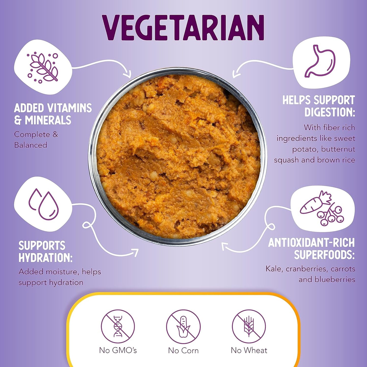 Health Extension Vegetarian Entrée Wet Dog Food, 12.5 oz - Protein-Rich Recipe, Hydration Support, Ideal for Sensitive Stomachs (Case of 12 Cans)