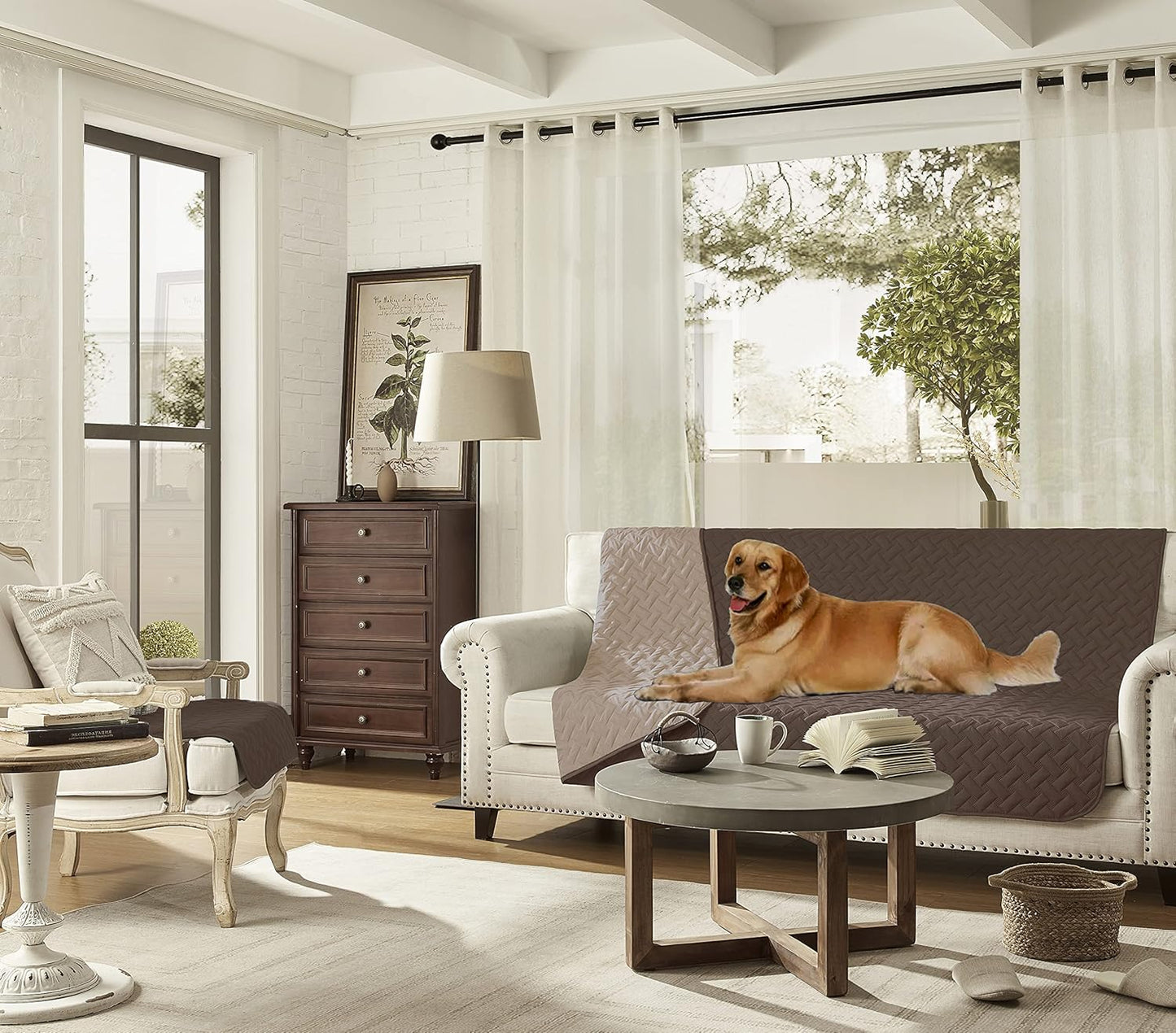 gogobunny 100% Double Sided Waterproof Dog Blanket Soft Pet Bed Cover Reversible Protect Furniture Couch Sofa Car for Puppy Cat Kids (Dark Chocolate/Light Chocolate, 30x30 Inch (Pack of 1))