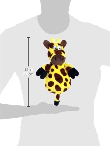 goDog Flattie Giraffe Silent Squeak Plush Dog Toy w/ Chew Guard Technology - Yellow/Brown, Large