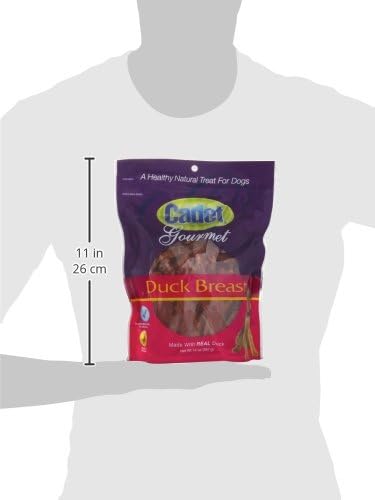 Cadet Gourmet Duck Breast Jerky Dog Treats, Healthy, Long-Lasting High-Protein Training Treats for Small & Large Dogs, 14 oz.