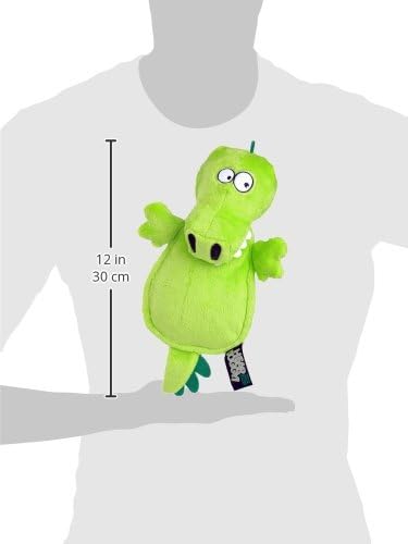 goDog Flattie Gator Silent Squeak Plush Dog Toy w/ Chew Guard Technology - Green, Large