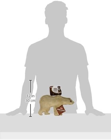 SPOT Dura-Fused Leather Bear Dog Toy – Durable Real Leather & Jute Chew Toy with Squeaker, Double-Stitched for Moderate Chewers, Medium & Large Dogs, 11.5in