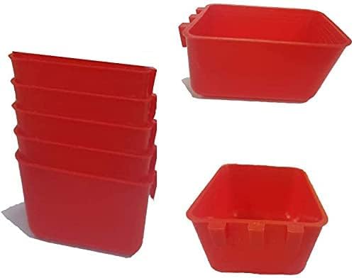 Cage Cups Birds Feeders Seed Bowl Chicken Feeding Watering Dish Rabbit Water Food Hanging Wire Cages Box 16oz Coop Cups for Pet Parrot Parakeet Gamefowl Poultry Pigeon