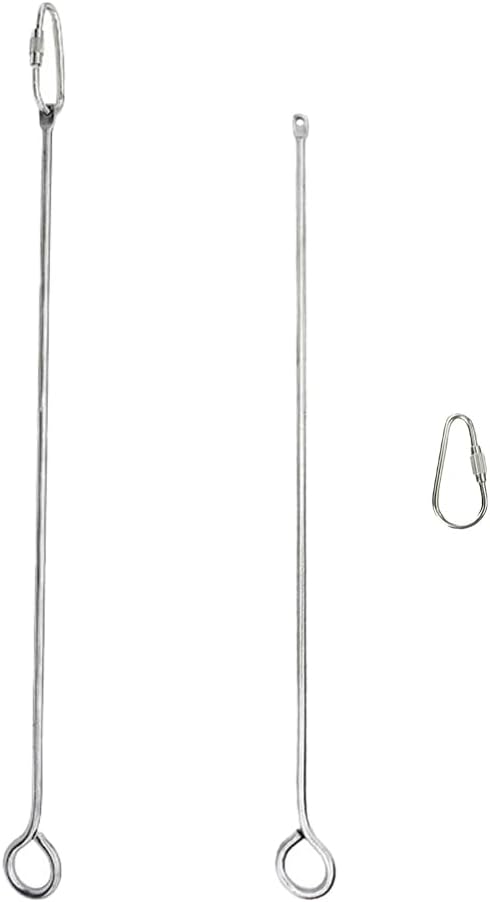 2pcs Hanging Bird Treat Skewer Parrot Fruit Feeder, 10.2 Inch Stainless Steel Bird Fruit Fork Food Holder Foraging Toy for Parrot Parakeet Conure, LXLVOUEG