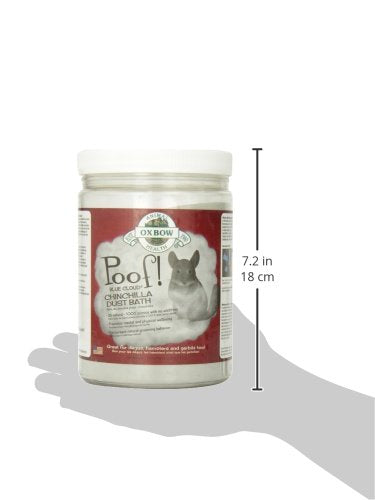 Oxbow POOF! Chinchilla Dust Bath,100% Natural Blue Beauty Dust for Chinchillas, Degus, Gerbils, and Hamsters, Small Animal Grooming, Natural Dusting Powder, 2.5 lbs Jar