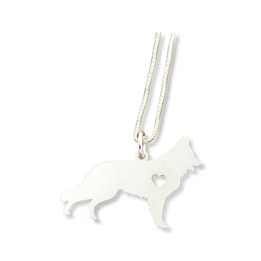 German Shepherd necklace Personalized Engraveable sterling silver Dog pendant With Heart - Dog Breed Jewelry Best Memorial Pet Gift - German 2