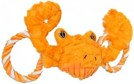 Jolly Pets Jolly Tug-a-Mal Crab Tug/Squeak Toy, Small