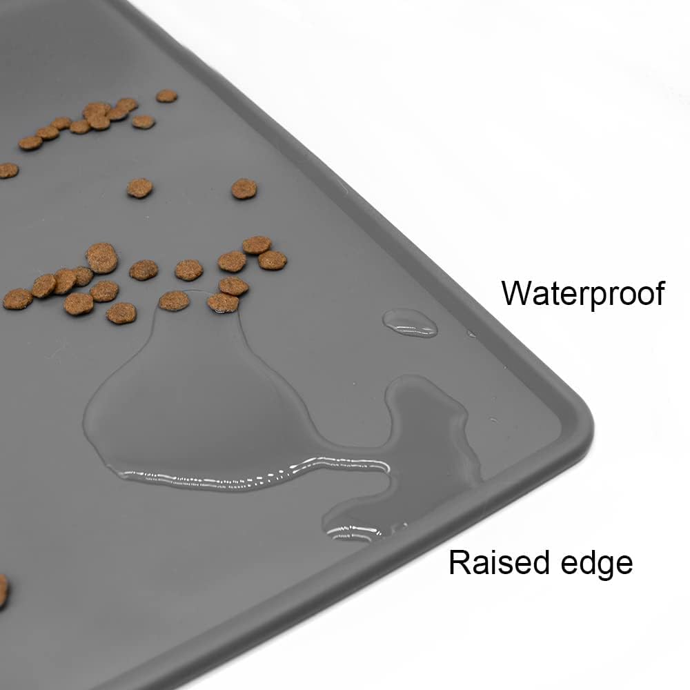 Marchul Dog Feeder and Water Dispenser, Automatic Gravity Dog Food Dispenser with Silicone Mat, Pet Food Dispenser Set for Small Medium Dogs Puppy Kitten